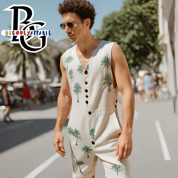 MEN'S SLEEVELESS SUMMER "ONE PIECE" OVERALLS (Available In Many Sizes and Colors)