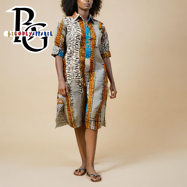 WOMEN'S DARK AFRICAN DRESS (Available in Many Sizes and Colors)