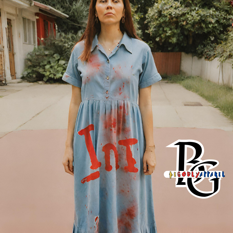 WOMEN'S "RED PAINT" KHAKI DRESS (ALL SIZES)