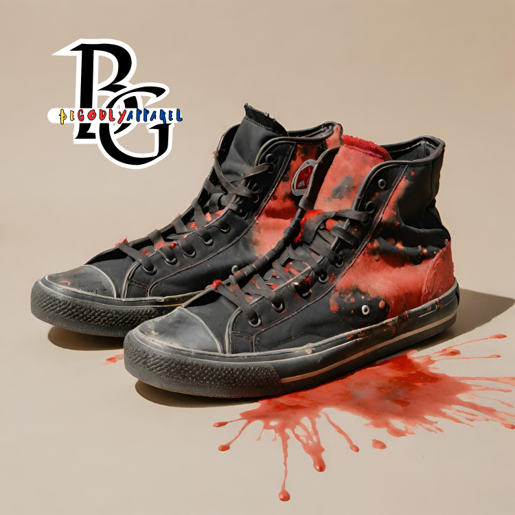 HIGH TOP "RED PAINT" SHOES (ALL SIZES)
