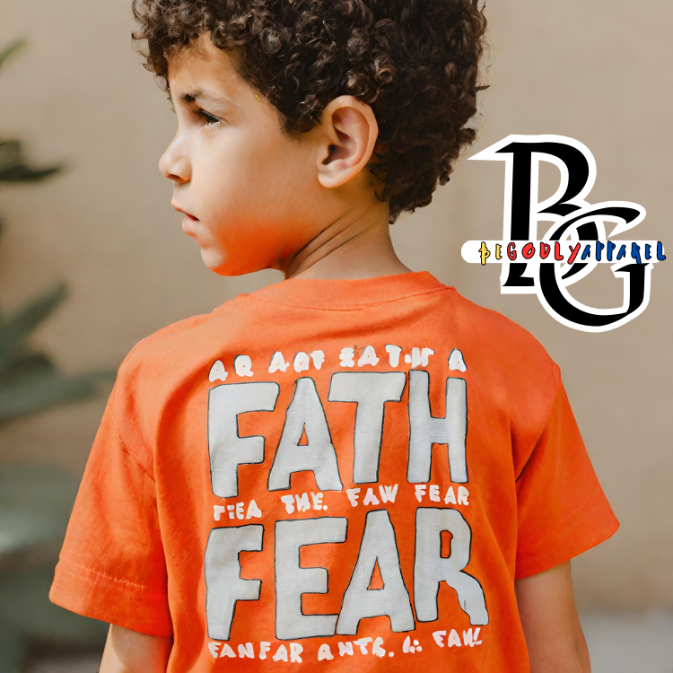 BOY'S "FAITH OVER FEAR" CHRISTIAN T - SHIRT (ALL SIZES)