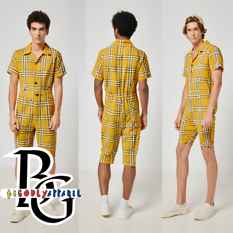 MEN'S PLAID "ONE PIECE" SUMMER SUIT (Available in Many Sizes and Colors)