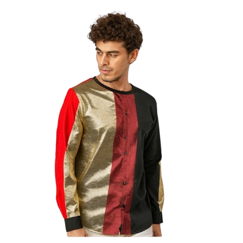 MEN'S SILK STRONG FABRIC MULTI - COLORED LONG SLEEVE SHIRT (Many Sizes Available)